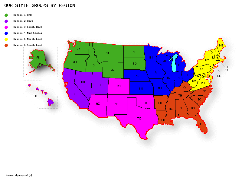 States by Region MarineParents.com Defined
